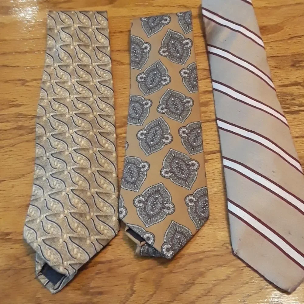 Three 100% Silk Ties